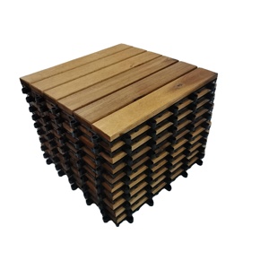 Plancher de terrasse en acacia, dimensions 30 x 30 cm, antidérapant, imperméable, facile à installer, décoration de jardin, terrasse, cour arrière, résistant aux intempéries - Product Image 1