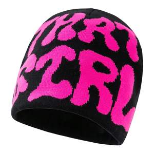 Gorros de Punto Acrílicos/Algodón con Puño Acanalado, Logotipo Jacquard Personalizado OEM/ODM, Sublimados, de Secado Rápido, Transpirables, con Lazos de Puntos para Invierno - Product Image 5