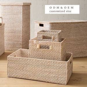 Cesta de Almacenamiento Tejida de Mimbre Natural, Cestas Decorativas de Mimbre Personalizadas, Organizadores para Estantes y Decoración del Hogar, Vietnam - Product Image 3