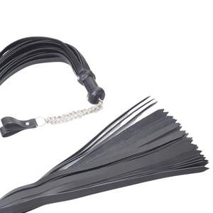 Flogger de Cuero Genuino con Mango Trenzado y Cuerdas Extra Largas - Product Image 3