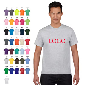Custom Logo 100% Cotton T-Shirt 180GMS Solid Color Men's Casual Short <b>Sleeve</b> Breathable Knitted Front Printing - Product Image 3