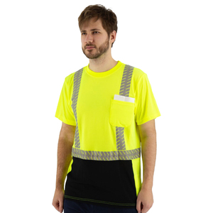 T-shirt de sécurité haute visibilité réfléchissant pour hommes, vêtements de travail de construction respirants à séchage rapide, chemise de travail routier extérieur personnalisable - Product Image 1