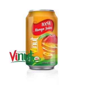 330ml enlatado 100% jugo de mango distribución bebida personalizar formulación fresca Halal certificada - Product Image 1