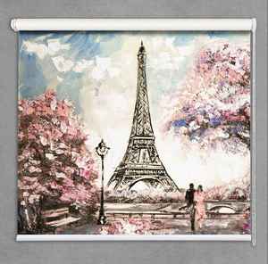 Persianas Verticales Estilo Campestre Francés con Diseño Floral Vintage de París, Ajustables, Ecológicas, de Poliéster, 100% Opacas para Ventanas Francesas - Product Image 1