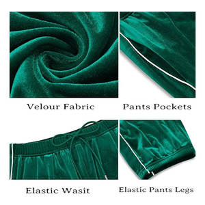 Wholesale Men Luxury Velour <b>Tracksuit</b> Soft <b>Velvet</b> Track Suit Hooded Jacket Pants Two Piece Set Stylish Solid Casual <b>Velvet</b> Track - Product Image 4