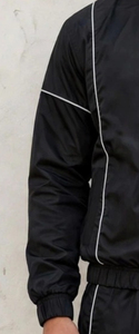 Premium Quality Custom Logo Mens Windbreaker Shorts Set Black <b>Tracksuit</b> <b>White</b> Piping Summer 2-Piece Sportswear Streetwear YKK - Product Image 5