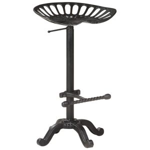 Taburete de Bar Ajustable de Hierro Fundido Negro Retro para Barra de Bar - Product Image 1