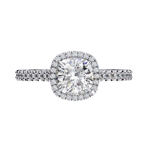 Anillo de diamante con corte de cojín cultivado en laboratorio de 3,00 quilates, tendencia clásica de oro amarillo de 14 quilates, joyería de compromiso y boda para fiestas - Product Image 1