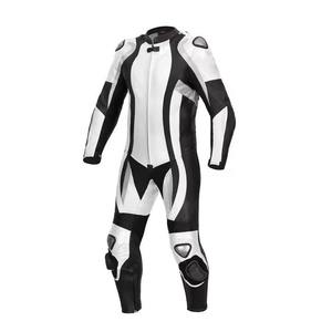 Traje de Motociclismo de Cuero de Manga Larga para Hombre, Resistente al Viento, Negro y Blanco, de una Pieza, Equipo de Protección para Todas las Estaciones - Product Image 4