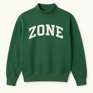 Sweat-shirt à col montant Street Ease, coupe oversize, en molleton de coton, chaud pour l'hiver, style streetwear décontracté, coupe ample, haut tendance - Product Image 2