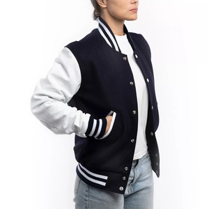 Genuine Leather Sleeves <b>Jacket</b> <b>Men</b> Life Letterman Windbreaker University <b>Jacket</b> Work <b>Baseball</b> Basketball Bomber Varsity <b>Jacket</b> - Product Image 4