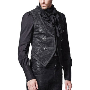 Chaleco gótico negro con relieve, estilo vampiro vintage, personalizado, venta al por mayor 2026 - Product Image 4