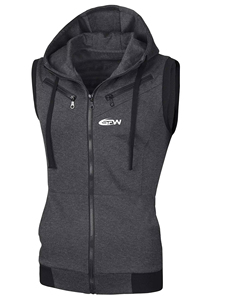 Camisetas sin mangas con capucha para hombre, estilo Muscle Fit, para culturismo, con estampado Puff, para gimnasio, venta al por mayor - Product Image 2