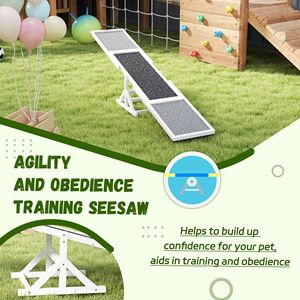 Balancín de Madera Resistente a la Intemperie para Perros, 83L X 16W X 14H, Equipo de Entrenamiento y Ejercicio en Color Blanco - Product Image 6