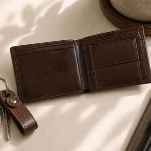Luxury handmade men leather <b>wallets</b> RFID <b>secure</b> bifold card holder bulk supplier custom branding export premium fashion for sale - Product Image 6