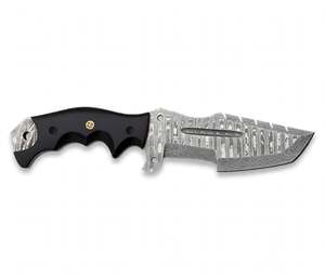 Couteau de cuisine utilitaire artisanal en acier Damas, manche noir G10, outil de préparation - Product Image 2