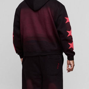 Ensemble survêtement homme deux pièces personnalisé délavé à l'acide pour l'hiver, comprenant un sweat à capuche décontracté et un pantalon de survêtement, vente en gros OEM - Product Image 5