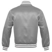 Blouson Bomber Homme Hiver 2025 OEM en Satin Style Vintage Letterman Baseball avec Finitions Rouge et Blanc Faible MOQ Prix de Gros Coupe-Vent