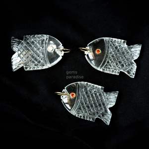 Colgante de Pez de Cuarzo Cristalino AAA, Collar de Plata 925 Hecho a Mano con Gema, Amuleto de Cristal Curativo Tallado a Mano, Joyería de Lujo y Moda - Product Image 6