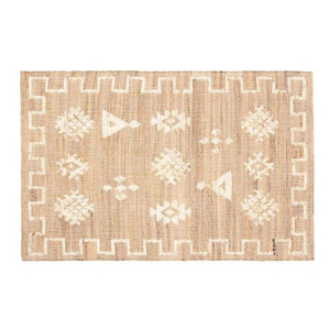 FIYAN Comfortable Jute Carpet <b>Mats</b> Machine Made Short Hair Embroidered Rug Antimicrobial PET Friendly Modern Living Room Bedroom - Product Image 2