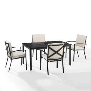 Ensemble de table à manger rectangulaire moderne en fonte avec chaises de jardin confortables pour parc, appartement, extérieur, villa, hôtel, cour et salon - Product Image 1