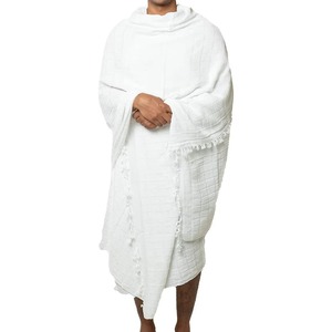 Ensemble Ihram pour homme de qualité supérieure, élégant, 2 pièces, en coton pur, léger, respirant, extensible dans quatre directions, best-seller - Product Image 4