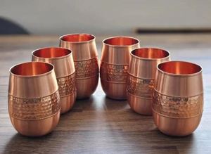 <b>Cold</b> Water Copper Glass Tumbler Refresh Drink Ayurvedic Drinking Water <b>Cup</b> Metal Drinkware Export Supplier - Product Image 3