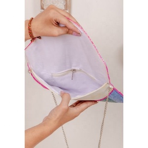 LW Fashionable Bead Cross Body Banjara Purse <b>Chain</b> Clutch Handbag for Summer Weddings Bride's <b>Name</b> Bag Comfortable Shoulder Bag - Product Image 6