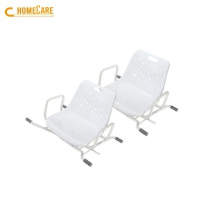 Silla de ducha giratoria de aluminio blanco con respaldo para ancianos - Product Image 3