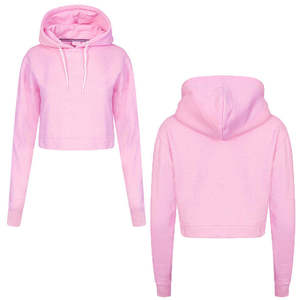 เสื้อฮู้ดครอปผู้หญิง สีพื้น แขนยาว มีฮู้ด ผ้าฝ้ายถัก 100% ระบายอากาศได้ดี ไม่บุซับใน เหมาะสำหรับใส่ในฤดูใบไม้ร่วง - Product Image 1