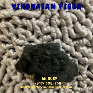 VIKOHASAN Fibre de polyester recyclée sèche solide du Vietnam 100% 6D51SD Noir 51mm Matériau de rembourrage en fil ignifuge - Product Image 4