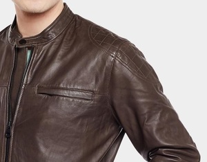 OEM Custom Winter Fashion <b>pilot</b> Shearling Trimmed Bomber Motorcycle Leather <b>Jackets</b> for Men - Product Image 3