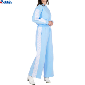 Women Pink <b>Tracksuit</b> Set Casual Full Sleeve Crew Neck Solid Color Loose Fit With Side Pockets Drawstring Pants Spring Wear - Product Image 5
