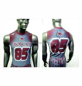 Uniformes de football américain pour hommes adultes, personnalisables, maillots d'équipe 7v7 avec tissu respirant 100% polyester, antibactérien et protection UV - Product Image 4