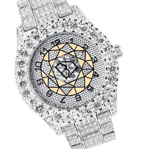 Reloj de Lujo Personalizado con Incrustaciones de Diamantes de Imitación para Hombre, Estilo Hip Hop, de Acero Inoxidable, con Cuarzo Moissanite, 46 mm, Ecológico, para Regalo - Product Image 3
