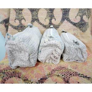 Custom Made Casual Handmade Quilted Tassel Zipper Kantha Pouch Set Artisan Cotton Travel Cosmetic Organizer Mixed Colors - Product Image 6