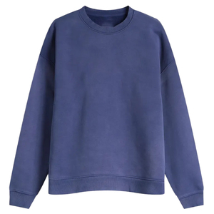 Sudaderas OEM con cuello redondo, letras bordadas, hombros caídos, mangas largas, sudaderas con capucha personalizadas para mujer, sudadera de algodón con diseño frontal. - Product Image 1