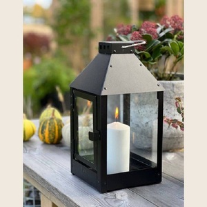 Luxury Fantastic Modern Design Eco-Friendly Christmas <b>Candle</b> <b>Lanterns</b> Black Iron Frame Clear Glass Panes Bronze Handles Garden - Product Image 3