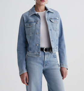 Women <b>Customized</b> <b>Denim</b> <b>Jacket</b> Vintage Washed Design Comfortable Fit Trendy Fashion Wear For Daily And Casual Use - Product Image 1