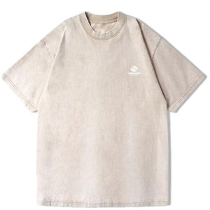 Camiseta Oversize para Hombre con Lavado Ácido, 250 GSM, Algodón Pesado, Estilo Vintage Desgastado, Cuello Redondo, Streetwear Retro, Ajuste Holgado - Product Image 3