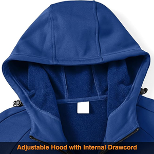 Ensemble de survêtement bleu à capuche pour homme, couleur unie, style sportif, séchage rapide, en polyester tricoté, pour l'automne - Product Image 3