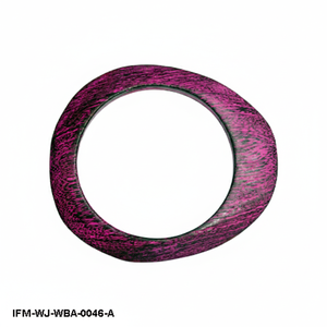 Handmade Antique <b>Wooden</b> <b>Bangle</b> Vintage-Style Maroon & Magenta Marbled Wood Bracelet Unique Artisanal Ethnic Jewelry for Women - Product Image 5