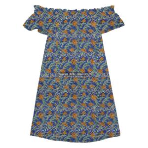 Nouvelle robe de soirée imprimée à épaules dénudées pour femmes matures, confortable et décontractée, motif artisanal - Product Image 3