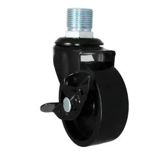 CCE Caster 3 PP Castor PVC Ống Lăn Threaded Thân Caster Bánh Xe