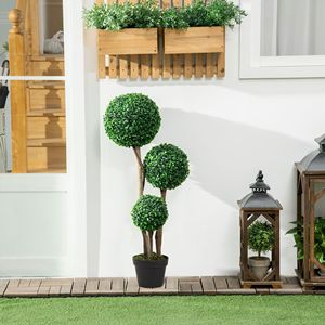 Albero Artificiale in Vaso per Interni/Esterni, Topiaria a 3 Sfere in Bosso con Design Elegante, Piante Finte di Qualità per Uso Domestico - Product Image 5