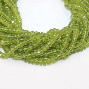 Wholesale 6-7mm Natural <b>Peridot</b> Faceted Rondelle Beads 13" Strand for Birthstone Wedding Wear Jewellery Making - Product Image 1