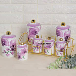 Nouvelle collection d'accessoires de cuisine et d'intérieur en laiton décoratif de luxe, plaqué or avec pierres précieuses en résine, boîte à épices - Product Image 6