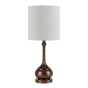 Lampe de table moderne en laiton avec abat-jour en tissu blanc cassé, E27, commande par interrupteur LED, grande lampe décorative pour chambre à coucher - Product Image 2