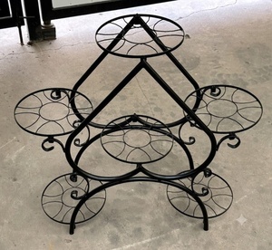 Support de plantes vintage en fer forgé pour vélo avec 4 pots, support de pot de fleurs en métal pour intérieur/extérieur, décoration artisanale de jardin - Product Image 3