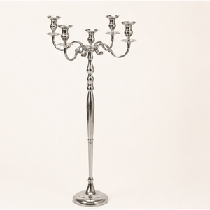 Wholesale Classic <b>Tall</b> Floor Standing 5 Arm Silver Metal Candelabra Centerpiece for Wedding Party And Hotel <b>Table</b> Decoration - Product Image 5